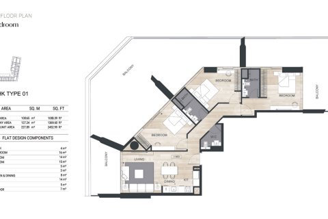 Studio Apartment in Al Jaddaf, UAE No. 170408 14