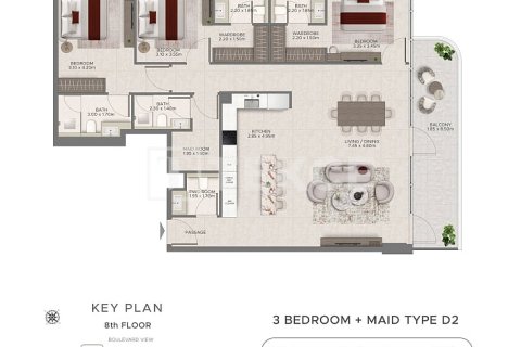 Apartment de 1 dormitorio en Dubai, UAE No. 163361 3