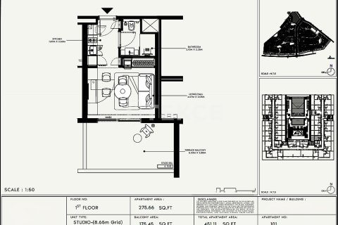 Apartment de 1 dormitorio en Dubai, UAE No. 172271 9