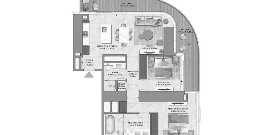 Appartement de 2 chambres à Avarra by Palace No. 127038