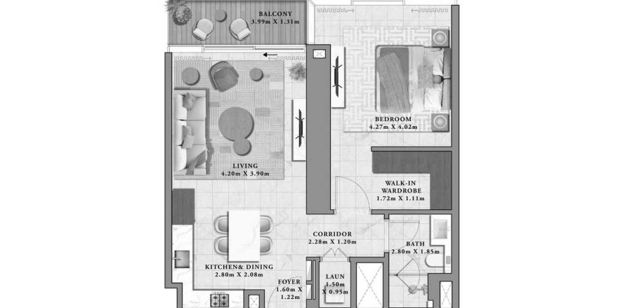 Appartement de 1 chambre à Avarra by Palace No. 127036