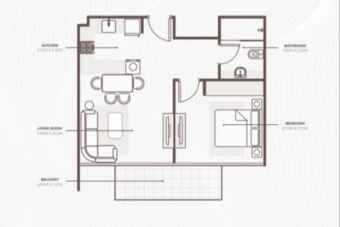 Apartment de 1 dormitorio en Dubai Studio City, UAE No. 88002 13