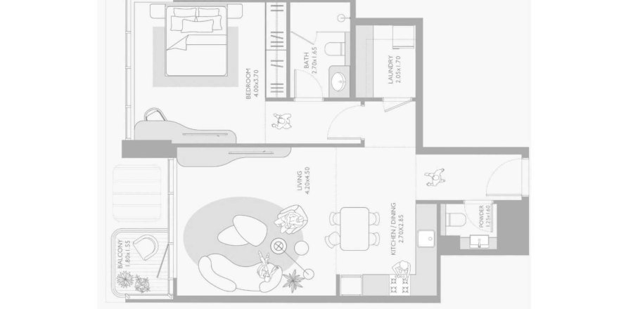 Apartment de 1 dormitorio en Isla Private Residences Dubai, UAE No. 148365