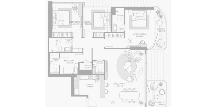 Apartment de 3 dormitorios en Isla Private Residences Dubai, UAE No. 148367