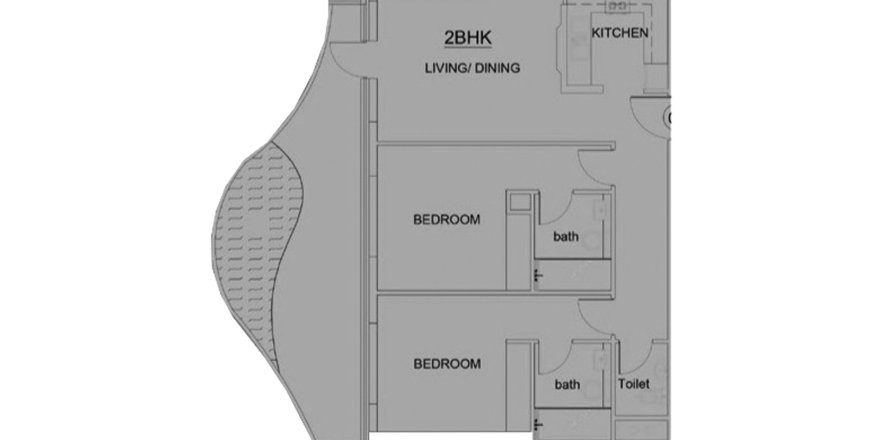 2 chambres Appartement plan d'étage «2BR», VOLGA TOWER