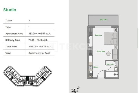 Квартира студия в Arjan, ОАЭ №172307 17