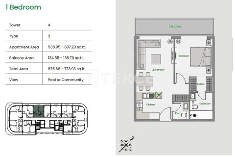 Квартира студия в Arjan, ОАЭ №172307 18