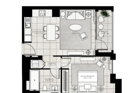 1 غرف نوم شقة في VIDA RESIDENCES دبي, الإمارات العربية المتحدة رقم 97435 12