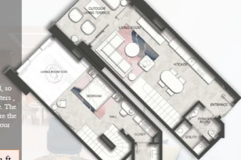 Appartement de 1 chambre à Marasi Business Bay, UAE No. 6057 1