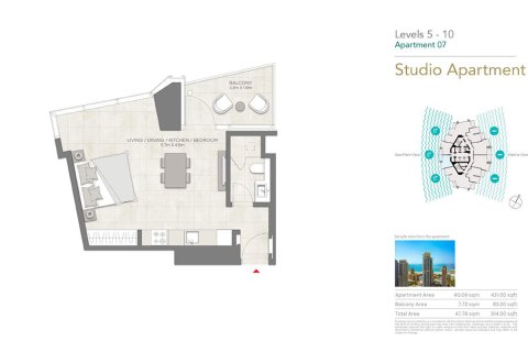 Studio Apartment in Dubai Marina, UAE No. 173166 12