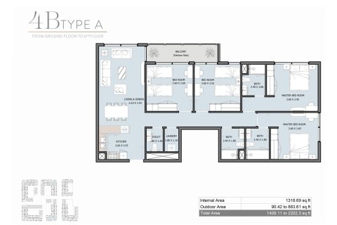 1 غرف نوم شقة في ROYAL PARK Masdar City, الإمارات العربية المتحدة رقم 173163 13