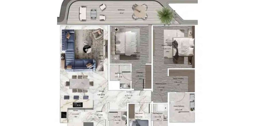 Apartment de 2 dormitorios en Jacob & Co Beachfront Living Ghantoot, UAE No. 98069