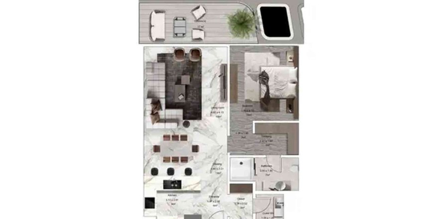 Apartment de 1 dormitorio en Jacob & Co Beachfront Living Ghantoot, UAE No. 98068
