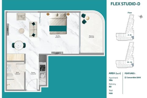 Appartement de 1 chambre  No. 120189 26