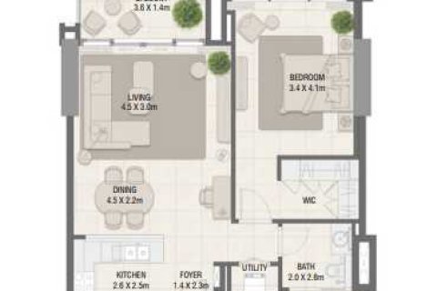 Квартира с 1 спальней в DESIGN QUARTER AT D3,  №108828 4