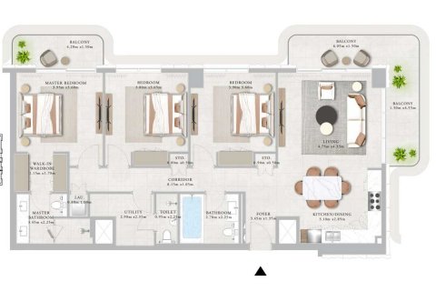 Квартира с 3 спальнями  №108824 5