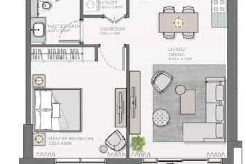 Квартира с 1 спальней  №108649 5