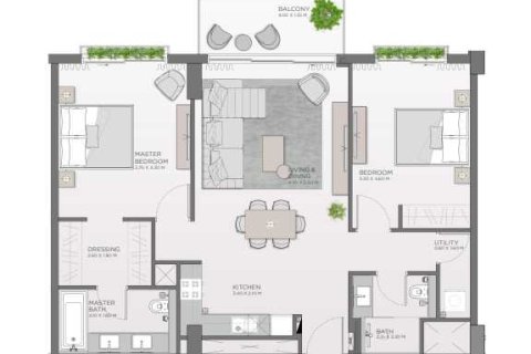 Квартира с 2 спальнями  №108652 6