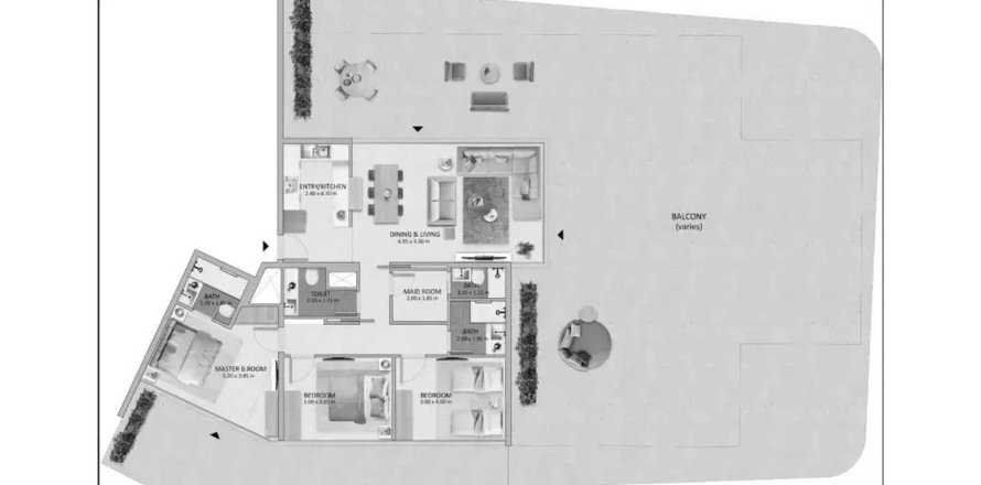 Apartment de 3 dormitorios en MAYYAS AT THE BAY Yas Island, UAE No. 185969