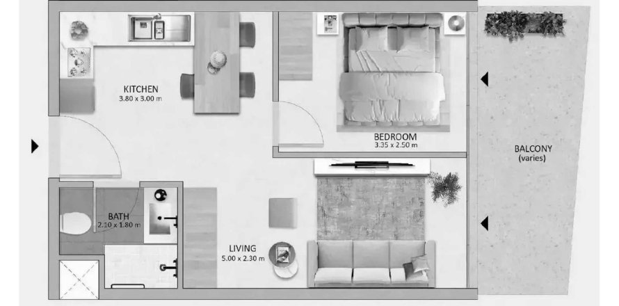 Apartment de 1 dormitorio en MAYYAS AT THE BAY Yas Island, UAE No. 185967