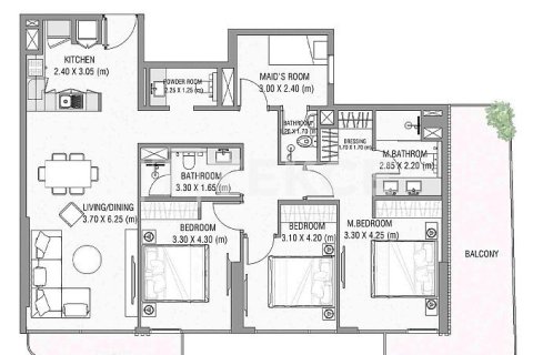 Apartment de 1 dormitorio en Dubai, UAE No. 104353 3