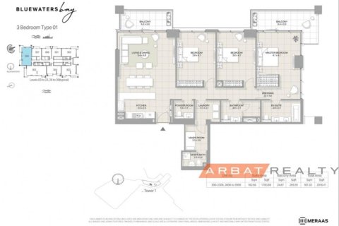 Appartement de 3 chambres à Bluewaters, UAE No. 86159 10