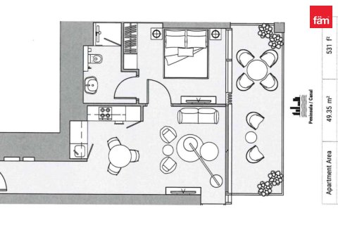 Apartment de 1 dormitorio en Business Bay, UAE No. 210286