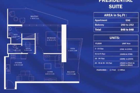 Квартира с 1 спальней  №108634 5