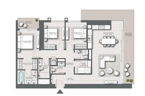 Квартира с 3 спальнями  №108799 6