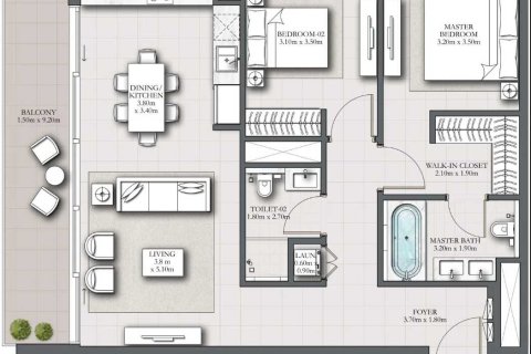 2 غرف نوم شقة في SEAGATE  رقم 108797 7