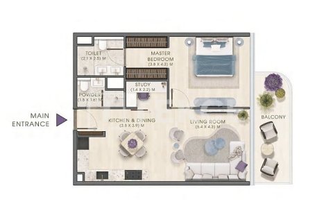 Apartment de 3 dormitorios en Dubai, UAE No. 205642 22