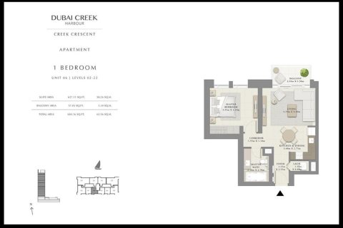 Appartement de 1 chambre à Dubai Creek Harbour (The Lagoons), UAE No. 201194 8