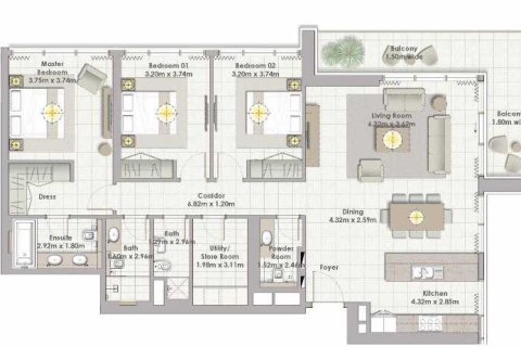 Квартира с 3 спальнями  №108942 4