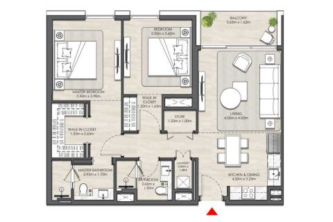 Квартира с 2 спальнями  №108686 3