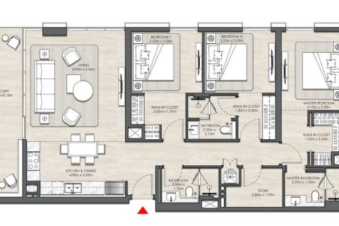 3 غرف نوم شقة  رقم 108682 5