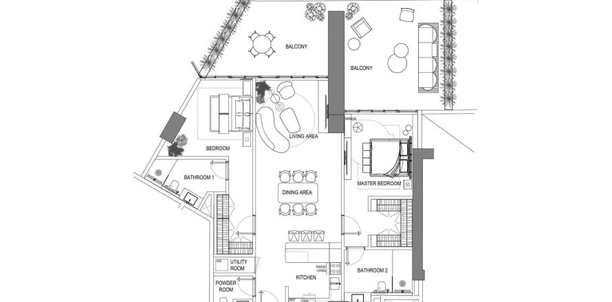 Квартира с 2 спальнями в Fortune Bay Residences, Al Marjan Island, ОАЭ №98274