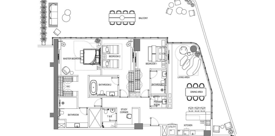Квартира с 3 спальнями в Fortune Bay Residences, Al Marjan Island, ОАЭ №98275