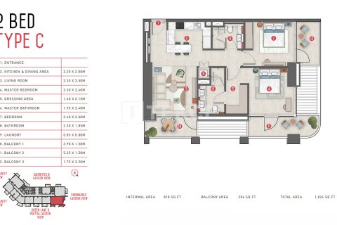 Apartment de 2 dormitorios en Meydan, UAE No. 156412 14
