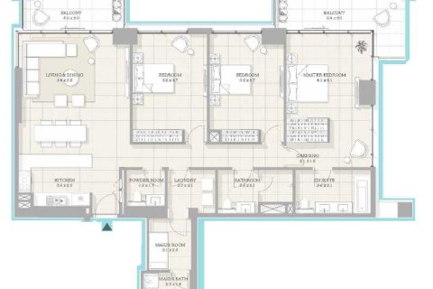 Квартира с 3 спальнями в BLUEWATERS BAY,  №109092 4