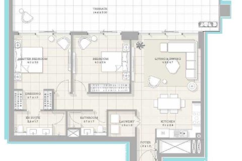 Квартира с 2 спальнями в BLUEWATERS BAY,  №109093 4