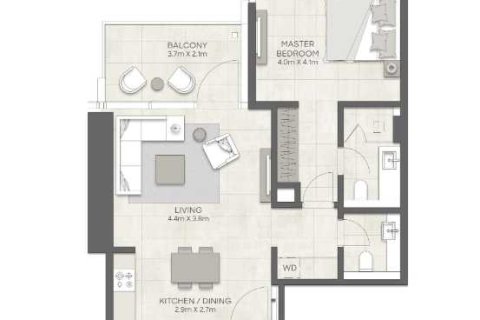 1 غرف نوم شقة  رقم 108972 5