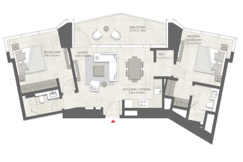 Квартира с 2 спальнями  №108971 5