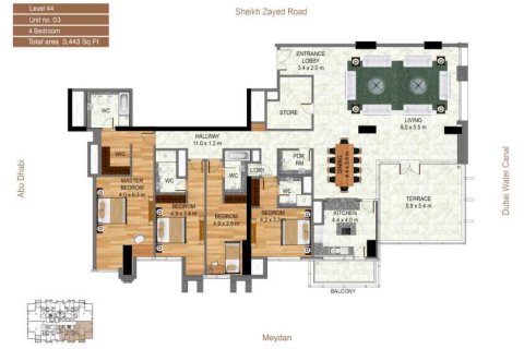 Apartment de 4 dormitorios en MEERA TOWER  No. 109148 9