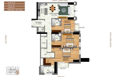 Квартира с 3 спальнями в MEERA TOWER,  №109149 7