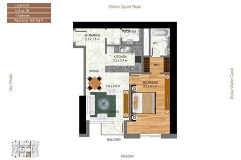 Квартира с 1 спальней в MEERA TOWER,  №109151 4