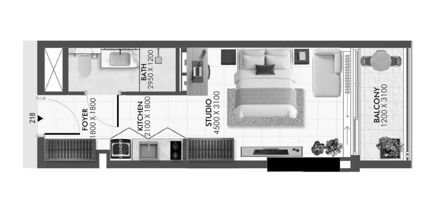 Appartement de Studio à Eira Residence Dubai Production City (IMPZ), UAE No. 161578