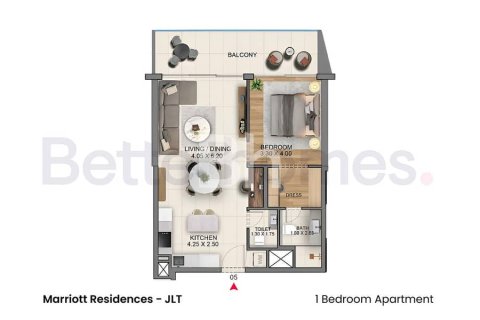 Appartement de 1 chambre  No. 114110 3
