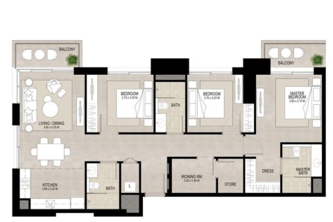 3 bedrooms Apartment in Town Square, UAE No. 205156 11